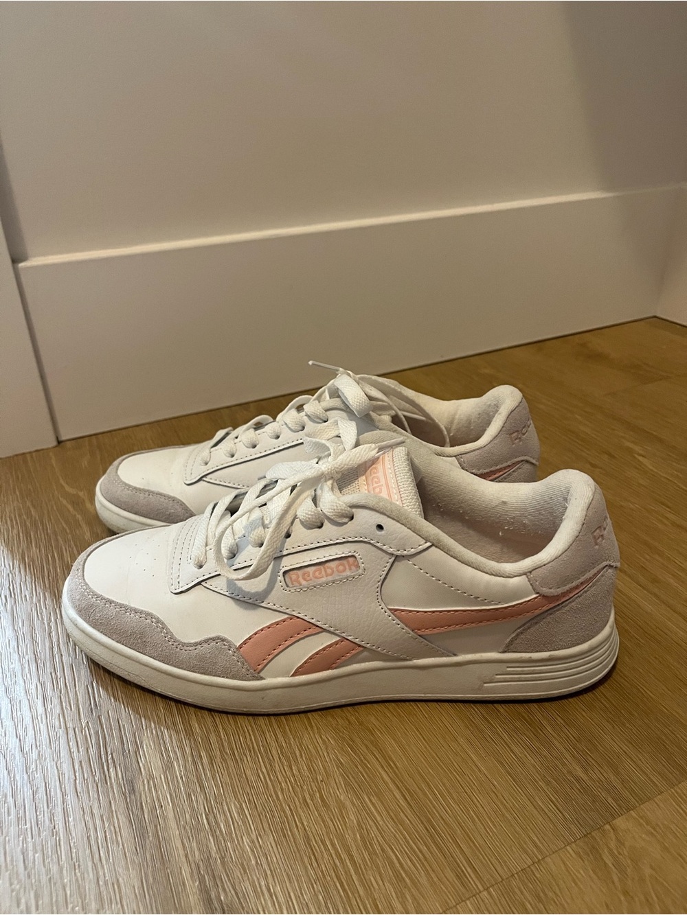 Reebok Women’s Pink and White Sneakers